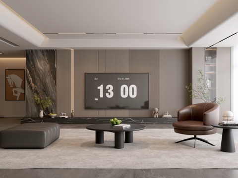 Modern Italian Living Room Affordable Luxury Style Sofa Coffee Table Sectional Sofa Wall Villa Living Room