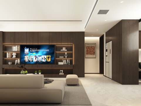 Modern living room TV wall