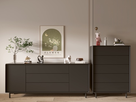 Modern Black Entrance Cabinet Sideboard Cabinet Balcony Cabinet Storage Cabinet Entrance Cabinet