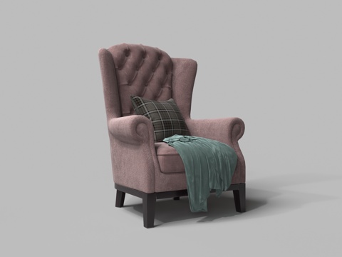 European-style soft-wrapped flannel single sofa chair