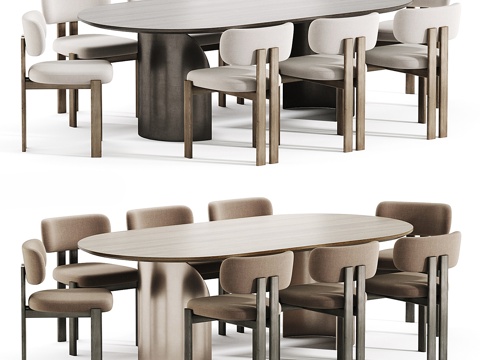 New Chinese-style Eight-person Dining Table and Chair Combination