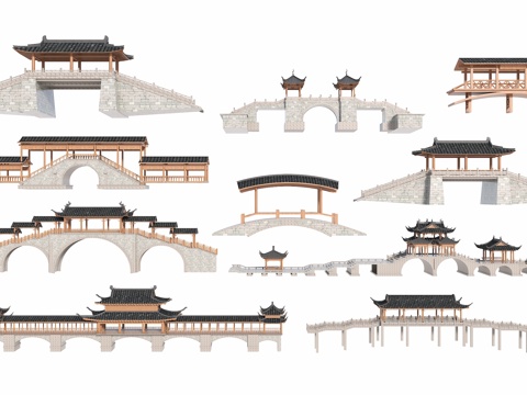 Chinese-style Corridor Bridge Corridor Corridor Bridge Ancient Construction Corridor Chinese-style Bridge