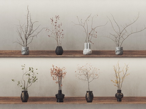 Modern Dried Branched Flower Vase