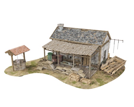 farmhouse position building small bunker position base camp military base barracks