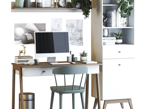 Modern Nordic desk and chair combination