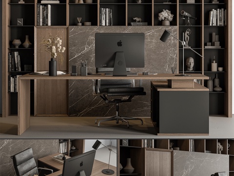 Modern Italian Office Desk and Chair