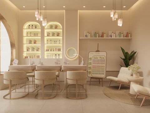 Modern nail salon_modern nail salon_nail art table and chair combination_nail oil_leisure table and chair combination