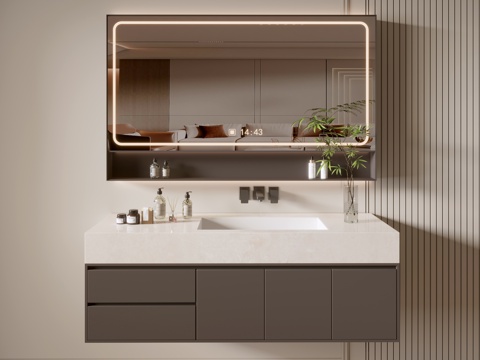 Modern Bathroom Cabinet Bathroom Counter Basin Bathroom Decoration Mirror Cabinet Sink