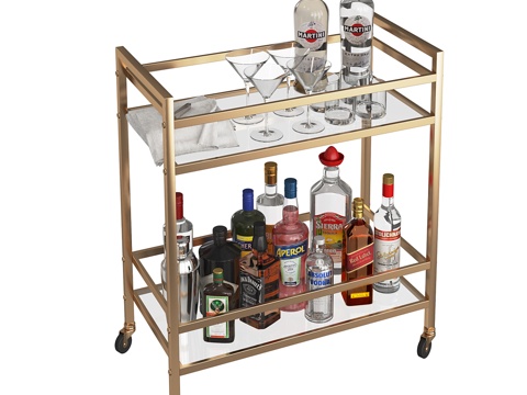 Modern Affordable Luxury Style Mini Bar Beverage Table