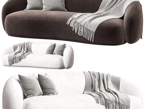 Modern Italian Affordable Luxury Style Special-Shaped Sofa