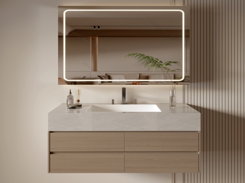 Modern Bathroom Cabinet Bathroom Counter Basin Bathroom Decoration Mirror Cabinet Sink