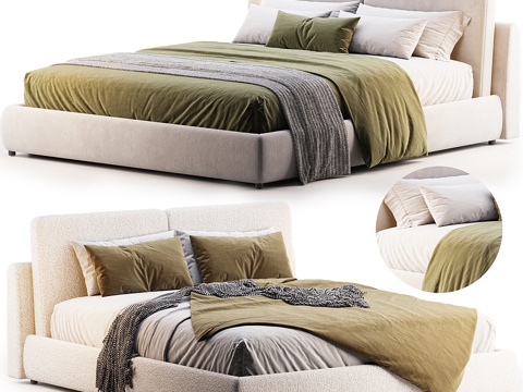 Modern fabric double bed