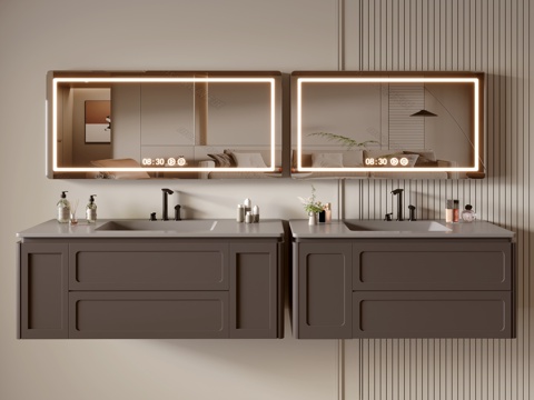 Modern Bathroom Cabinet Bathroom Counter Basin Bathroom Decoration Mirror Cabinet Sink