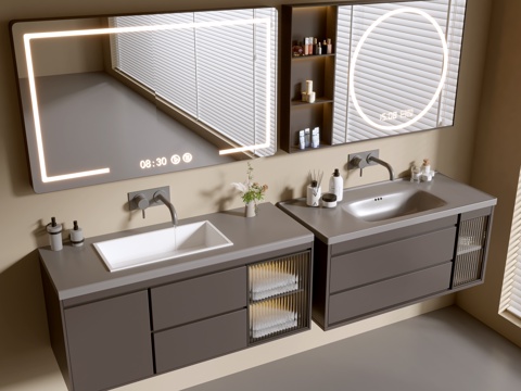 Modern Bathroom Cabinet Bathroom Counter Basin Bathroom Decoration Mirror Cabinet Sink