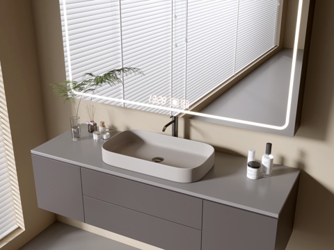 Modern Bathroom Cabinet Bathroom Counter Basin Bathroom Decoration Mirror Cabinet Sink