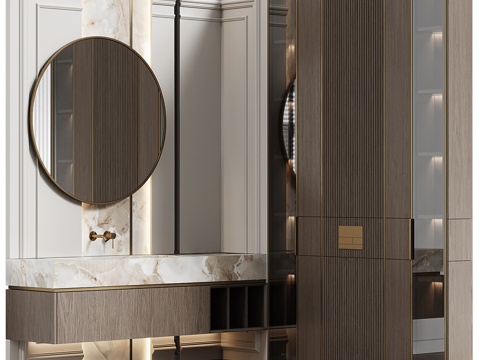 Neoclassical Affordable Luxury Style Bathroom Cabinet