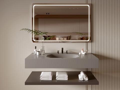 Modern Bathroom Cabinet Bathroom Counter Basin Bathroom Decoration Mirror Cabinet Sink