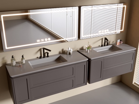 Modern Bathroom Cabinet Bathroom Counter Basin Bathroom Decoration Mirror Cabinet Sink