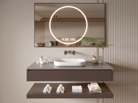 Modern Bathroom Cabinet Bathroom Counter Basin Bathroom Decoration Mirror Cabinet Sink