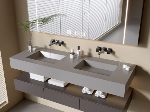 Modern Bathroom Cabinet Bathroom Counter Basin Bathroom Decoration Mirror Cabinet Sink