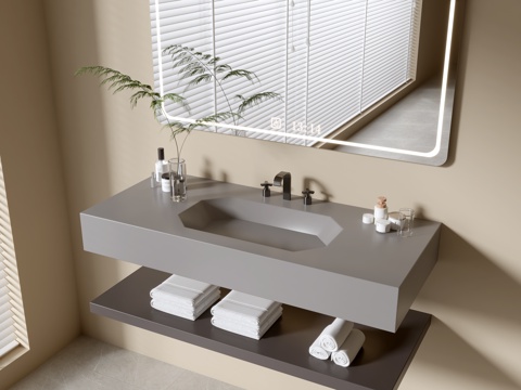 Modern Bathroom Cabinet Bathroom Counter Basin Bathroom Decoration Mirror Cabinet Sink