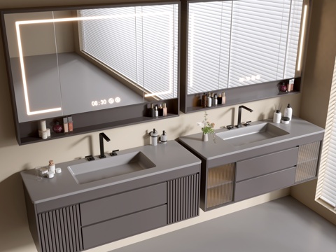 Modern Bathroom Cabinet Bathroom Counter Basin Bathroom Decoration Mirror Cabinet Sink