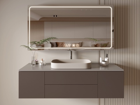 Modern Bathroom Cabinet Bathroom Counter Basin Bathroom Decoration Mirror Cabinet Sink