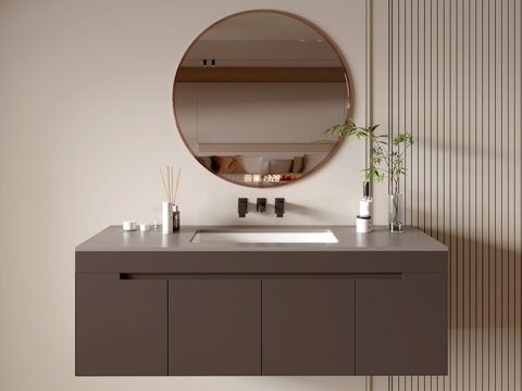 Modern Bathroom Cabinet Bathroom Counter Basin Bathroom Decoration Mirror Cabinet Sink