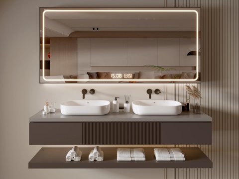 Modern Bathroom Cabinet Bathroom Counter Basin Bathroom Decoration Mirror Cabinet Sink