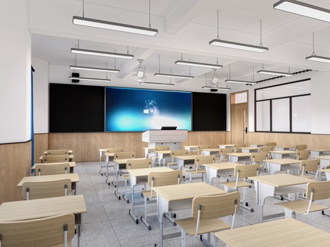 Modern Multimedia Classroom Academic Lecture Hall School Classroom