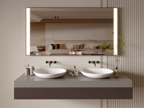 Modern Bathroom Cabinet Bathroom Counter Basin Bathroom Decoration Mirror Cabinet Sink