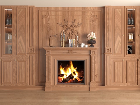 French Mid-century Style Fireplace