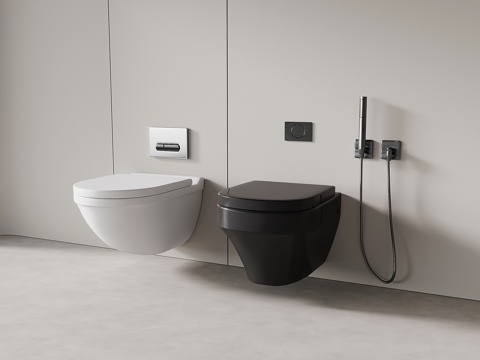 Modern wall-mounted toilet bowl