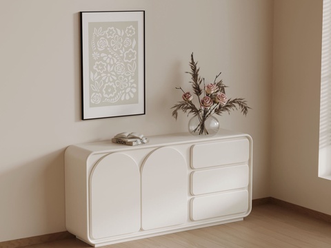 Side Cabinet Cream Style Side Cabinet Entrance Cabinet