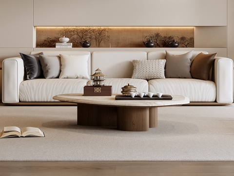 New Chinese Sofa Coffee Table Combination