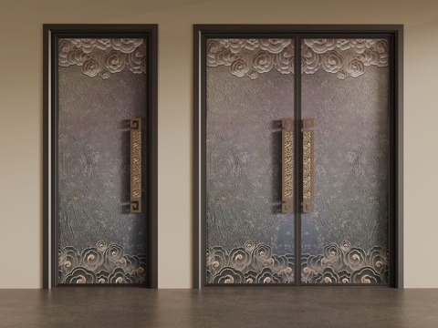 Double Door Neo-Chinese Style Double Door Single Door Dream Door