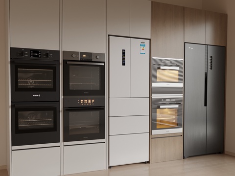 Modern Refrigerator Cabinet Oven