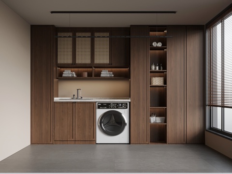 Laundry New Chinese Laundry Room Laundry Cabinet Washing Machine