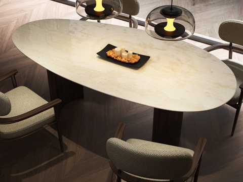 Modern Italian Dining Table and Chair Combination