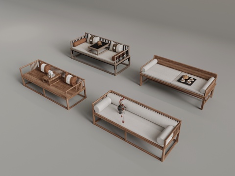 Arhat Bed Neo-Chinese Style Lohan Bed