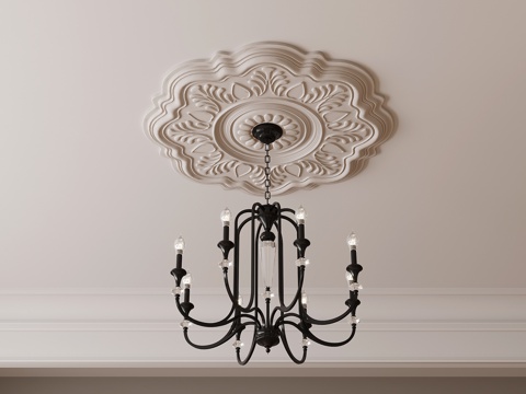 French plaster lamp panel carved