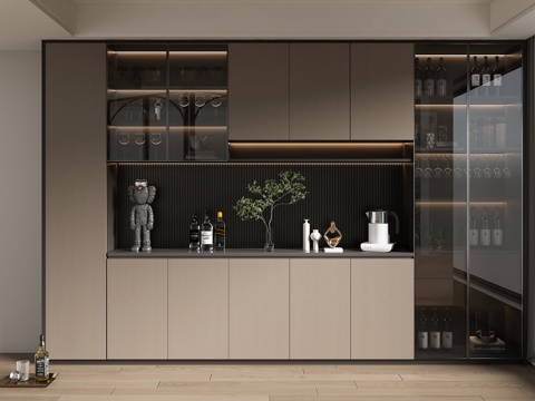 Modern home wine cabinet SU model