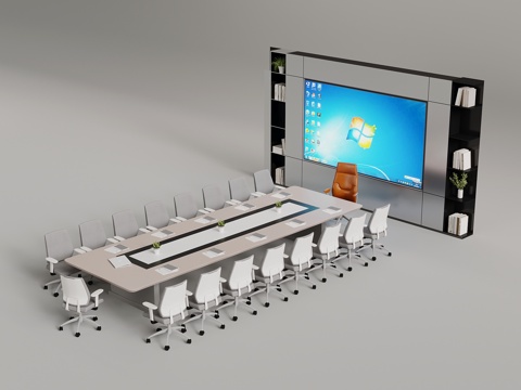 Modern enterprise exhibition hall desk projection screen