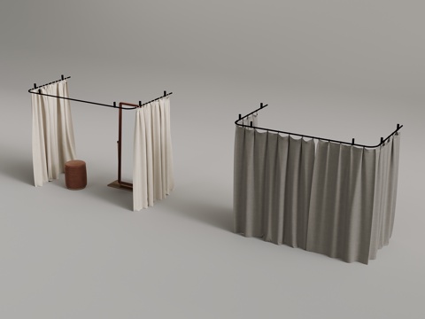 Modern clothing store changing room pull curtain