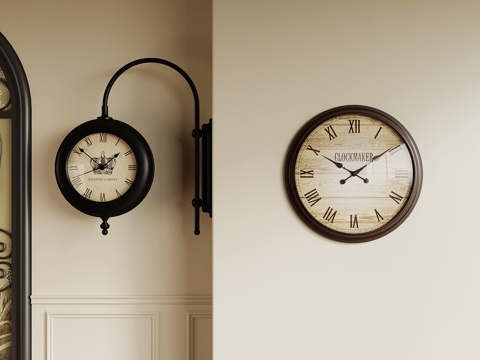 French retro wall clock hanging clock