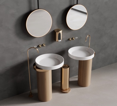 Wash basin modern column basin wash basin mirror