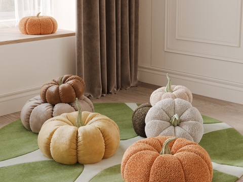 Cream style pumpkin pillow