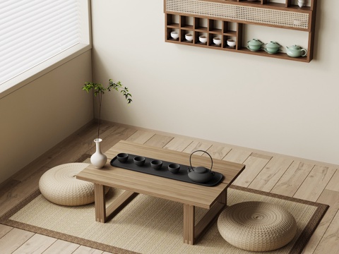 New Chinese-style Tatami Tea Table Storage Cabinet