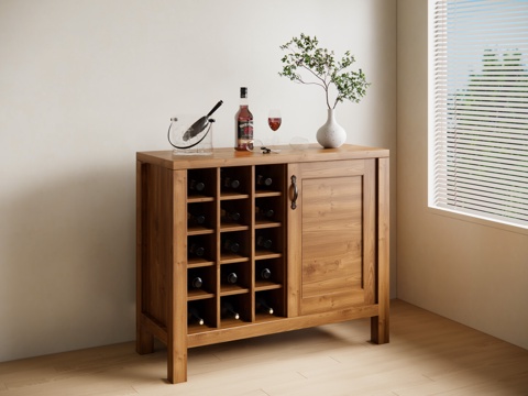 Modern Wine Cabinet Minimalist Wine Cabinet Solid Wood Wine Cabinet Low Cabinet Red Wine Cabinet