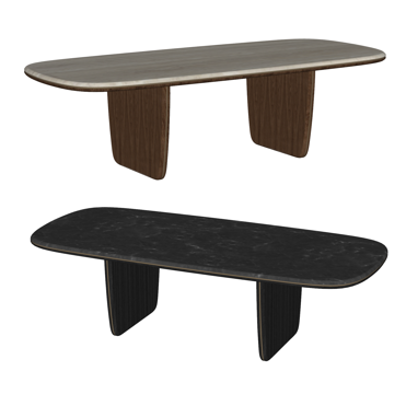 MINOTTI modern dining table rock board dining table long dining table hole stone dining table